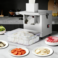 Machine à découper les aliments électrique automatique multifonctionnelle en acier inoxydable pour usage commercial, coupe-légumes, trancheuse/déchiqueteuse