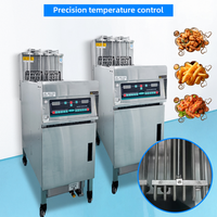 Friteuses électriques doubles professionnelles automatiques pour restaurants de poulet 14L 14L avec filtre à huile