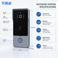 Système d'interphone vidéo domestique avec écran IPS de 7 pouces, 1024x600, unité extérieure en aluminium, vue à 110 degrés et déverrouillage de la porte