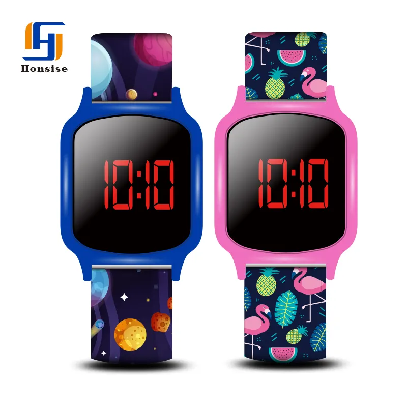 Fabricant De montres en chine, faites votre propre cadran bleu, montre spatiale, bracelet en Silicone, montre numérique pour enfants, Reloj De Pulsera