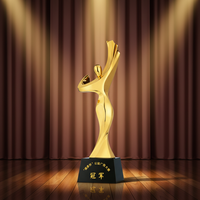 Trophée de danse en résine métallique sculptée en 3D, design personnalisé, plaqué or, plaque de récompense sportive et musicale