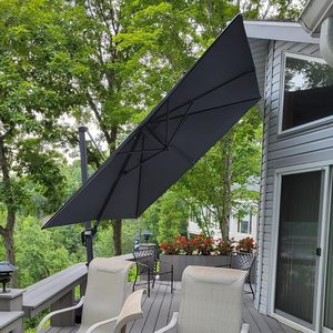 Sombrilla Cantilever 3 x 3 m Gris con Base Cruzada Inclinable |   Sombrilla de Jardín <span class=keywords><strong>para</strong></span> Exteriores con Marco de Aluminio - Product Image 6