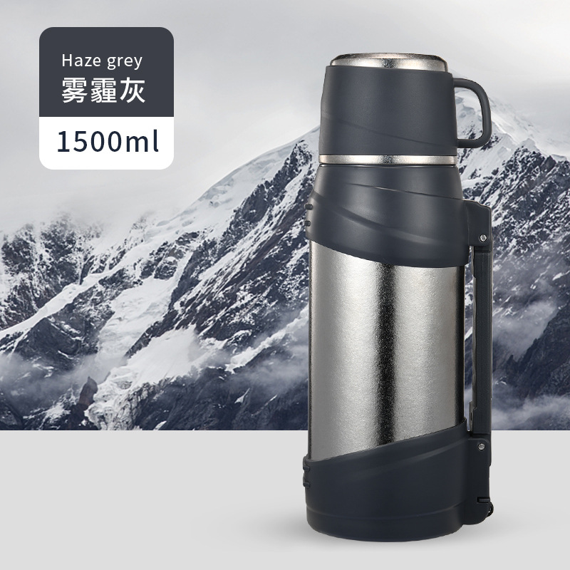 ขวดน้ำสำหรับเดินทางกลางแจ้ง Pure Titanium GL ขนาด 1.5 ลิตร (สีเทาหมอก)