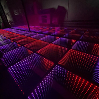 Décoration de mariage 3D infini miroir carreaux sol Led danse numérique lampadaires