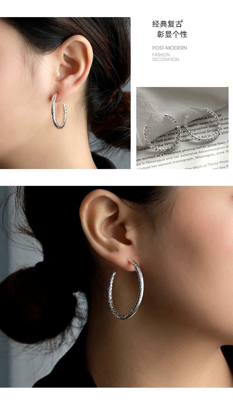 wholesale 时尚大款金环耳环银色925镀金环耳环女士 from m.alibaba.