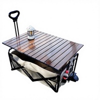 Table et chaises de camping pliantes en alliage d'aluminium pour l'extérieur - Mobilier portable rectangulaire de type omelette pour pique-nique et utilisation en stand