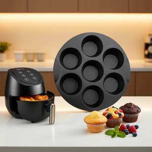 Liberhaus Muffin Pan 7 Cup Silicone Nonstick <b>Baking</b> <b>Tray</b> For Air Fryer <b>Oven</b> Microwave Dishwasher Safe - Product Image 2