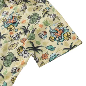 Fabriek Directe Verkoop Vakantie Custom Groothandel Zomer Mode Hawaii Heren Hawaiiaanse Shirts