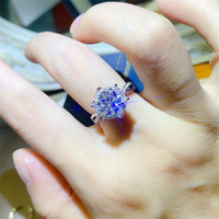 Bague en Moissanite 2 carats couleur D, vente en gros, bague diamant à huit cœurs et huit facettes, beauté européenne, best-seller