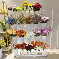 Huabaixin Commercial échelle mobile support de fleurs multicouche extérieur fleur étagère magasin de fleurs entreposage supermarché fournitures