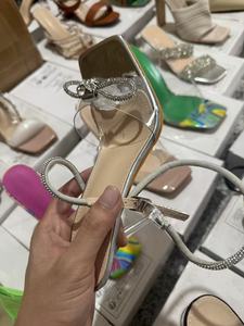 Sandali con Tacco Alto da <span class=keywords><strong>Donna</strong></span> per Feste e Matrimoni, <span class=keywords><strong>Scarpe</strong></span> Estive alla Moda con Punta a Spillo e Tomaia in PU, Vendita all'Ingrosso - Product Image 2