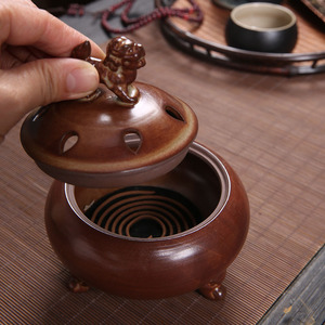 Indoor Sandalwood & Agarwood Ceramic Incense <b>Burners</b>-Eco-Friendly Chinese Zen-Inspired Retro Decor - Product Image 2