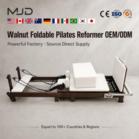 Machine de Pilates Reformer MJD en bois de noyer robuste pour un entraînement haute performance, lit pliable en bois, équipement de studio de yoga
