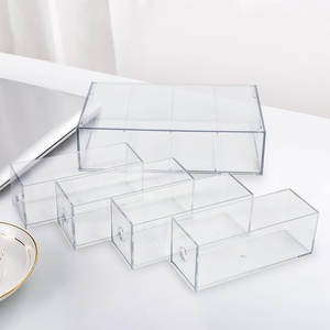 Wholesale Customized Modern Clear 3-Pack <b>Stackable</b> for Washable Freestanding Acrylic Storage <b>Drawers</b> Easy Assembly for - Product Image 5
