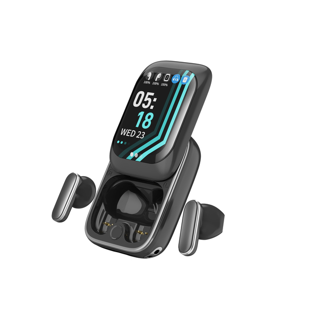 Smart Wireless Battery Touch Control ENC Noise Cancelling Earbuds HiFi LED Display TWS Earphone Bass Smart Screen Headset