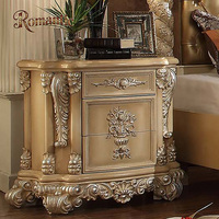 Ensemble de meubles de chambre à coucher en bois massif antique de haute qualité, lit en cuir classique royal européen, personnalisation personnalisée
