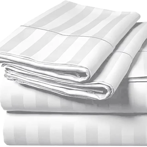 Ensemble de linge de lit d'hôtel à rayures blanches, tissu en microfibre, qualité supérieure, doux et confortable, conçu pour les hôtels d'hôtellerie - Product Image 5