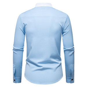 C74 Chemise à col mandarin à manches longues de style chinois pour <span class=keywords><strong>hommes</strong></span> <span class=keywords><strong>Chemises</strong></span> formelles - Product Image 2