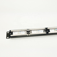 Panel Patch Gigabit 24-Port 1U Cat6 UTP Rak-Mount dengan Braket untuk Pusat Data