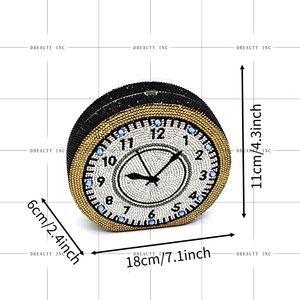 Women Crystal <b>Clock</b> Shape Evening Bag Beaded Rhinestone Clutch <b>Vintage</b> Cocktail Party Purse - Product Image 3