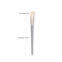 Pinceau correcteur plat triangulaire en poils synthétiques, manche en bois, tube en aluminium, outil de maquillage à marque privée, vente en gros, logo personnalisé
