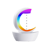 Humidificador de Aroma con Gotas de Agua Antigravedad, Altavoz Bluetooth, Reloj Digital, Difusor de Aceites Esenciales para el Hogar/Oficina