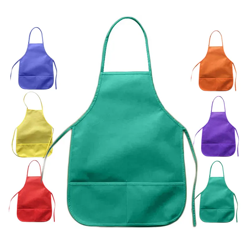 Custom Logo children apron outdoor activities disposable sublimation non woven aprons for kids