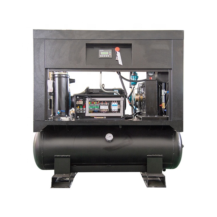 En stock, compresor de aire de 15 kW integrado, 3 en 1, 7-12 bar, mini compresor con secador de aire y tanque de aire