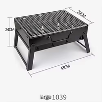 Plaques de cuisson à gaz d'extérieur Mini BBQ en acier inoxydable Barbecue à charbon de bois Poêle pliante Portable pour outils de cuisson en plein air