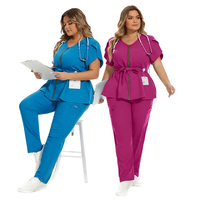 Ensemble d'uniformes médicaux modernes pour femmes Viaoli Custom Plus Size, élégants, pour salon de beauté, spa, salon de coiffure, blouses roses, hôpital, soins infirmiers