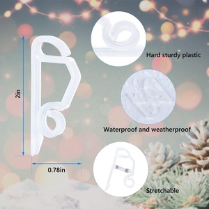 Set da 120 Pezzi di Clip per Luci Natalizie Multicolore, Mini Ganci in Plastica per Grondaie, Luci Esterne 5cm X 2cm, Decorazioni Festive - Product Image 1