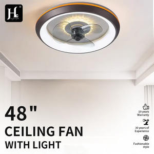 Ventilateur de plafond LED moderne avec onduleur CC, design simple pour chambre ou villa, transfrontalier - Product Image 4