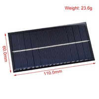 Panneau solaire 6V 160mA 0.96W 110X60MM, silicium polycristallin époxy standard, module de charge de batterie DIY, mini cellule solaire, jouet