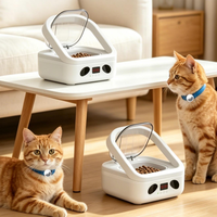 Distributeur automatique de nourriture pour animaux de compagnie avec détection par puce intelligente, reconnaissance multi-animaux, plan d'alimentation, double alimentation, anti-pincement, silencieux, en PP
