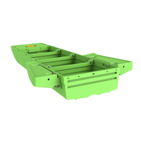 Bateau pliable modulaire en plastique PE, portable, transportable sur le toit de la voiture, léger, épaissi, renforcé, écologique, recyclable, compartiment spacieux