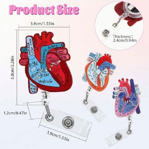 X57 Bestom Acrylic Medical Retractable Heart <b>Nurse</b> Badge Reel Clip Doctor <b>Accessories</b> Wholesale Id Card Holder for Work - Product Image 2