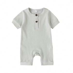 Nouveau-né bébé fille bébé garçon Onesie couleur unie une pièce enfant en bas âge garçon fille décontracté vêtements confortables - Product Image 4