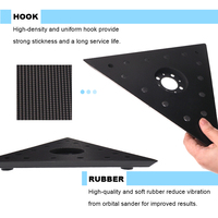Plaque de support triangulaire noire de 285 mm avec fixation auto-agrippante pour ponçage, support de ponçage en PU, tampon de ponçage sous vide pour polissage et meulage de plaques de plâtre