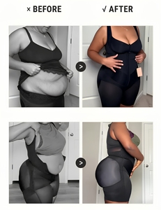 Body gainant amincissant en maille fine pour femme, avec compression abdominale, shorty, fermeture éclair, effet sculptant ferme - Product Image 5
