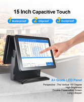 JSJ-Caja registradora con WiFi NFC 2G/4G/64G, sistema POS de doble pantalla, Intel I3 de doble núcleo, táctil de 10 puntos, 1 año de garantía