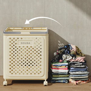 <span class=keywords><strong>Panier</strong></span> à linge sale pliable en polypropylène avec roulettes pour rangement de salle de bain usage domestique Modèle 3061 - Product Image 3