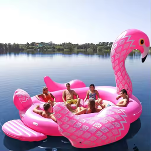 Flotteur <span class=keywords><strong>flamant</strong></span> géant pour 6 personnes Flotteur de piscine gonflable pour lac pour fête sur l'eau - Product Image 3