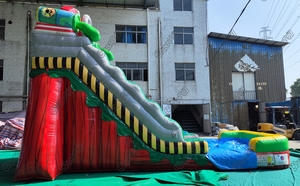 <span class=keywords><strong>Château</strong></span> gonflable aquatique avec toboggan aquatique gonflable, piscine, zones d'escalade et de ramassage, et jeux de sport et d'amusement pour l'extérieur - Product Image 2
