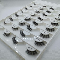 Cils naturels courts bande claire cils coin demi-cils faux vison 3d cils avec boîte d'emballage de cils personnalisés demi-cils