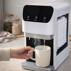 Distributeur d'eau de bureau tout-en-un avec système de filtration, chauffage et refroidissement, purificateur en plastique pour hôtels - Product Image 1