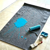Protection de sol en polaire pour peintre, avec film PE imperméable, écologique, respirant et antidérapant, 300 GSM, 50 m, pour intérieur