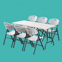 Tables pliantes rectangulaires en plastique pour événements, camping en plein air, banquet, fête