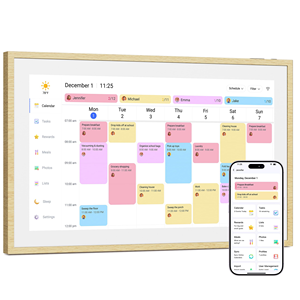 Planificateur mural de 15,6 pouces, calendrier numérique, affichage interactif tactile intelligent, tableau d'horaire familial, horloge électronique MP3 MP4/AVI - Product Image 1