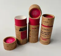 Boîtes rondes biodégradables, emballages de déodorant en carton recyclé avec impression personnalisée, tube en papier cartonné