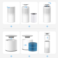 Purificateur d'air deux en 1, humidificateur d'eau avec télécommande, grande capacité